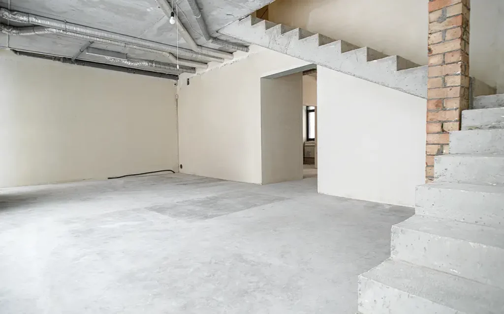 A modern concrete interior by Northland Concrete Services. Visit Contact Us for inquiries.