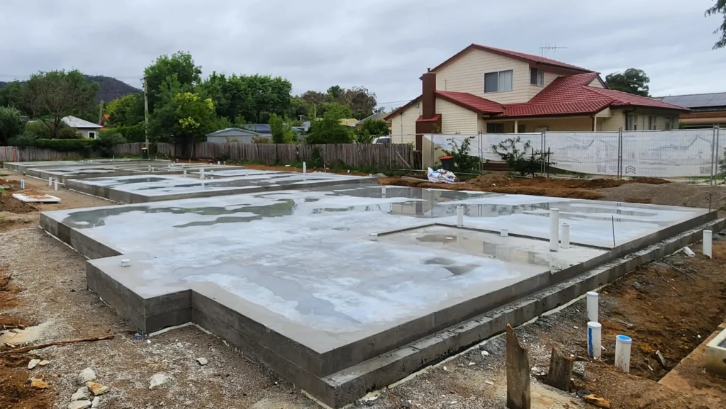 A new Foundation Slabs set by Northland Concrete Services, ready for framing and further development.